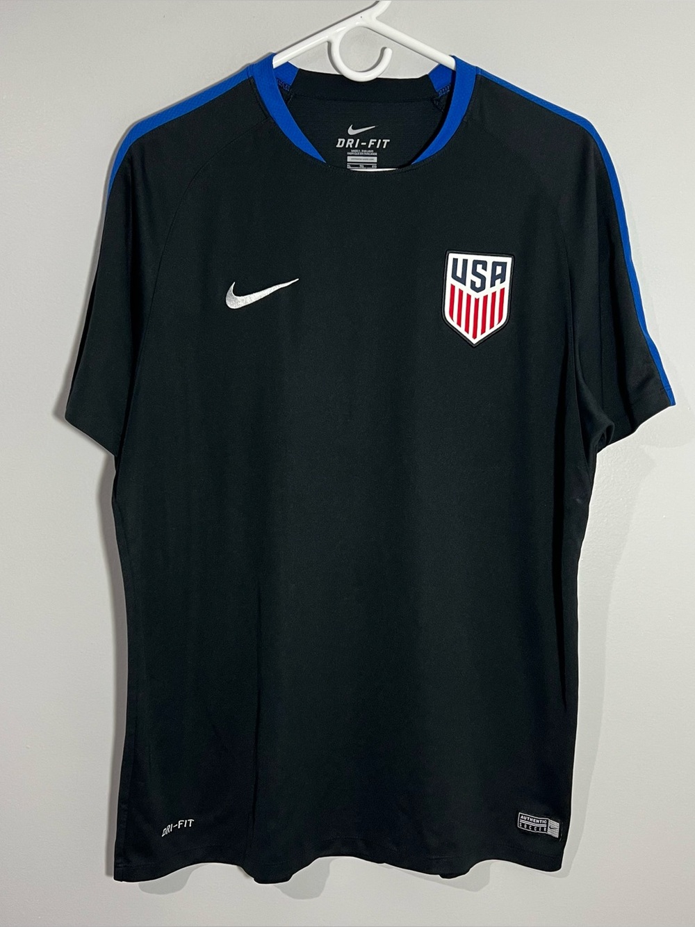 Nike USA National Team Olympics 2016 Black Blue Training Jersey Mens XL